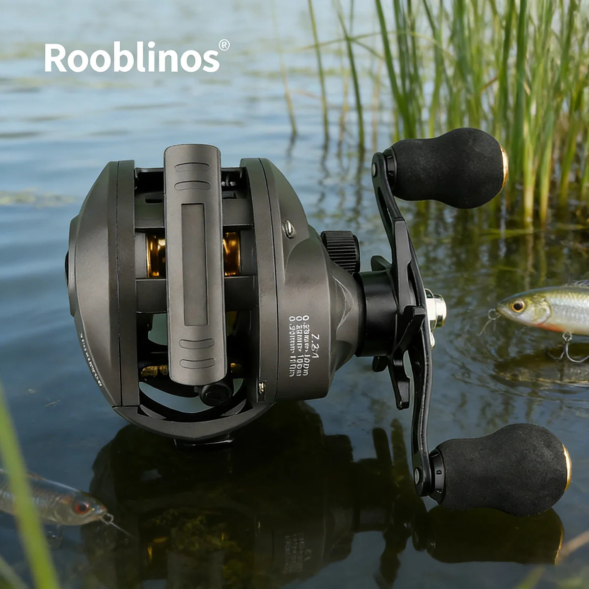 [Germany Stock] Rooblinos AK Waterdrop Left Hand Baitcasting Reel 7.2:1 Gear Ratio Plastic & Aluminum Body