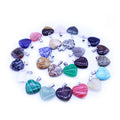 2mm Heart Shape Natural Stone Mix Color Pendant Accessories Gemstone Pendant for Necklace Jewelry Making