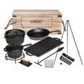 Wholesale 7Pieces Pre Seasoned Nonstick Cast Iron Pans and Pots Cookware Bakeware Baking Set Camping