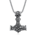 Norse Viking Spirituality Jewelry Retro Viking Symbol of Strength Protection Thor Hammer Mjolnir Pendant Viking Amulet Necklace