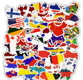 50Pcs World Country Map Waterproof Graffiti Stickers for Car Luggage Wall Laptop Nation Flag Sticker