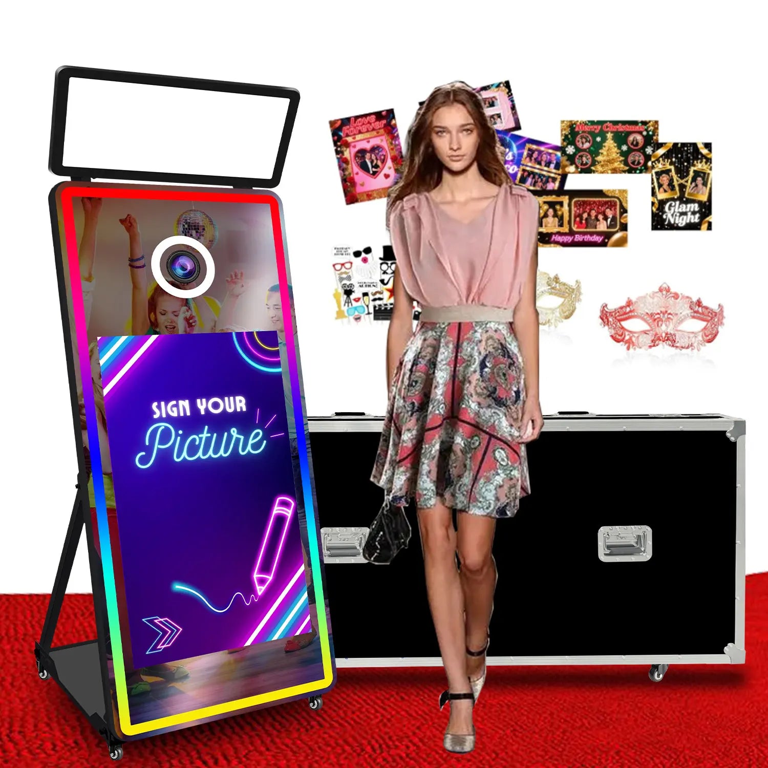 32/43 Inch Touch Screen Selfie Digital Magic Mirror Photo Booth EU Warehouse Fast Delivery Mirror Photobooth Machine for Party
