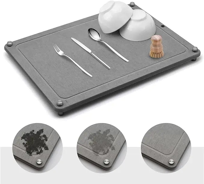 Instant Dry Bathroom Sink Organizer Fast Drying Diatomaceous Earth Stone Sink Tray Dish
