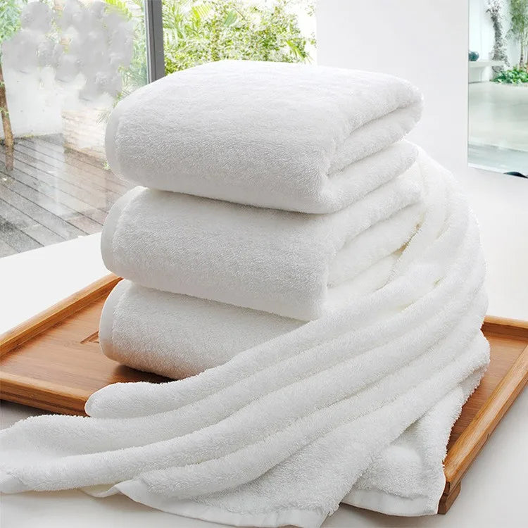 Cotton Hotel Bath Towel Wholesale Cotton Star Beauty Salon Hotel Thickened Large Towel Custom logo White Bath Towel