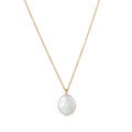New Minimalist Freshwater Pearl Necklace Figaro Chain Stainless Steel Flat Round Button Pearl Elegant Fashion Style Jewelry