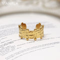 VIANRLA Stainless Steel Fortress Shaped Open Ring Minimalist Personalized Women Fashion Jewelry Gift Drop Shipping