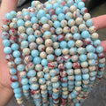 Cheap Price Synthetic Shoushan Stone Round Smooth Loose Snake Skin Jasper Beads for Bracelet Making