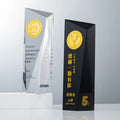 Small Bridge New Product Ideas Wholesale Custom Black and White Crystal Trophy with Beveled Corners