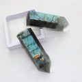 10*3cm Natural Labradorite Crystal Hexagonal Faceted Quartz Crystal Stone Points Gemstone Wand