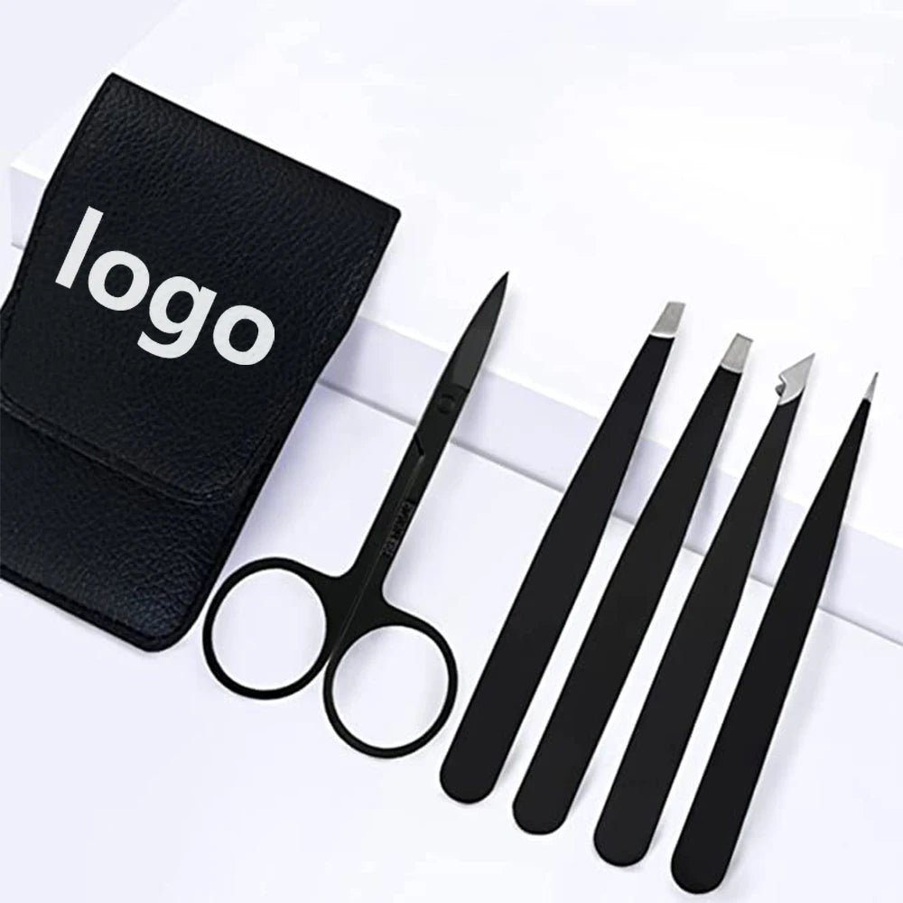 Wholesale Cosmetic Tool Portable Beauty Tool Stainless Steel Eyebrow Lash Eyelash Tweezers Rose Gold Slant