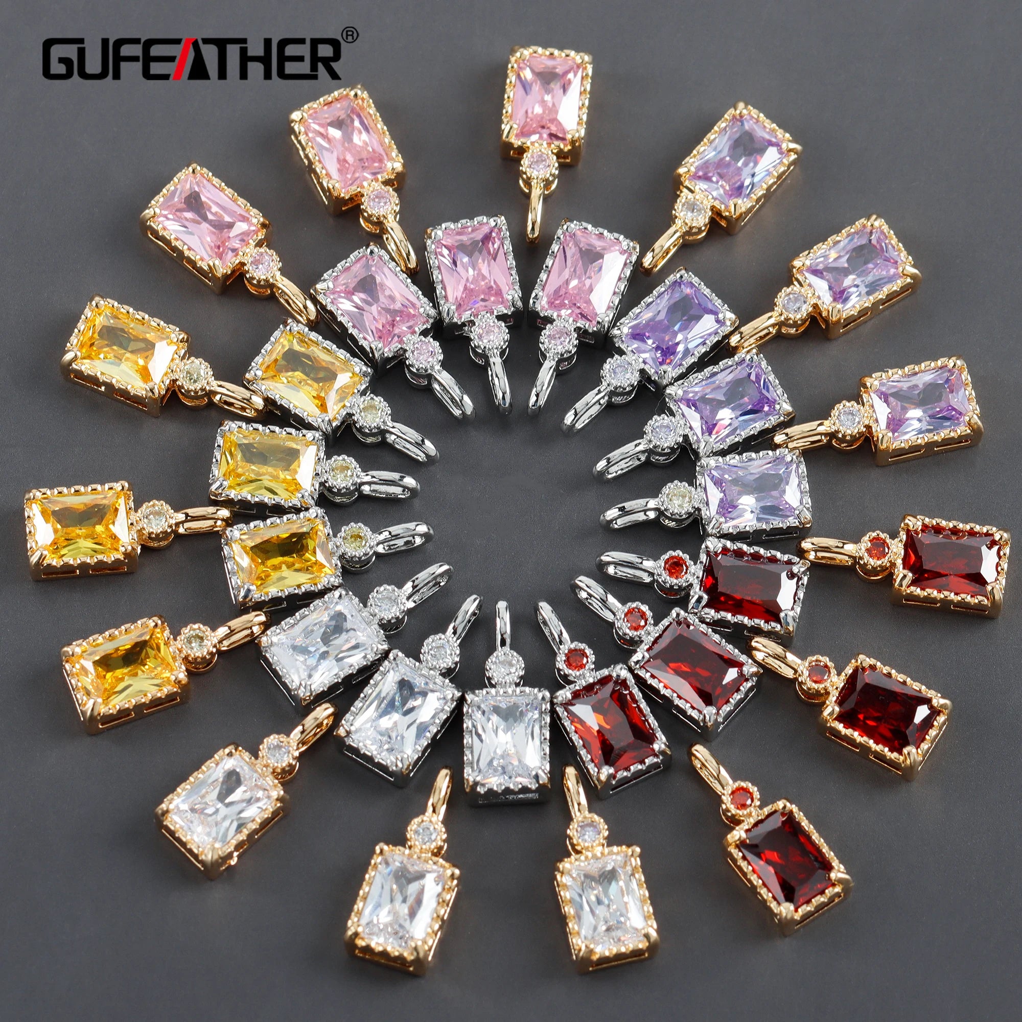 GUFEATHER M999 High Quality Nickel Free 18k Gold Rhodium Plated Copper Zircon Jewelry Making DIY Earring Components 10pcs/lot