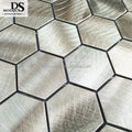 Modern Hexagon Mosaic Tiles Aluminium Surface Ceramic Base Kitchen Back Splash Interior Wall Decor Graphic Design Available
