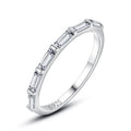 New Trendy 925 Sterling Silver baguette Zircon Diamond Stacking Finger Ring for Women