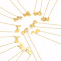 YL Waterproof 18K Gold Fashion Pendant Necklace for Women 26 Initial Letters Stainless Steel Clavicle Chain Pendant Necklace