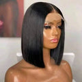 Cheap Natural Peruvian Hair Wigbone Straight Human Hair Lace Closure Wigsshort bob Wigs Human Hair Lace Front Wigs for Women
