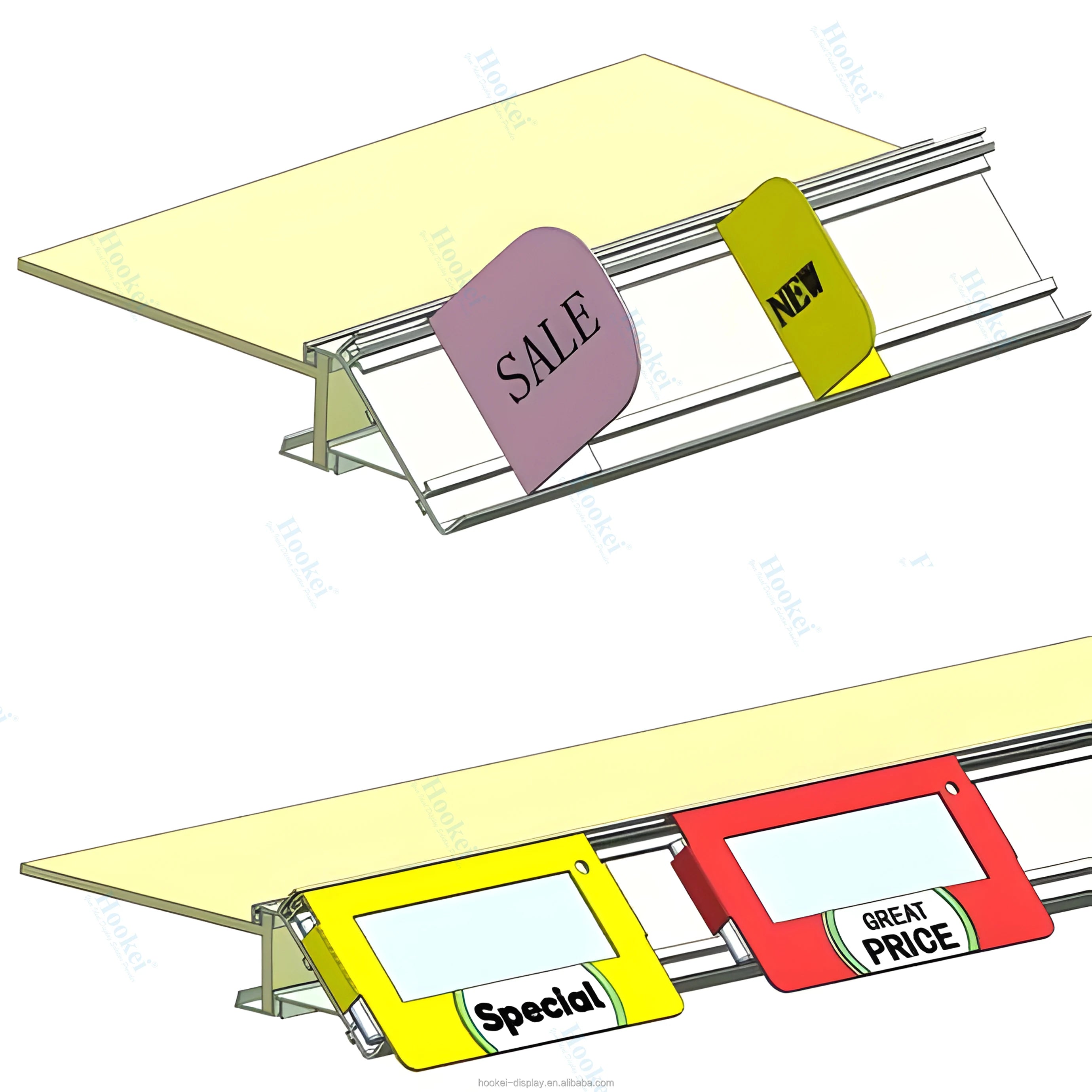 Supermarket Plastic Electronic Price Label Holder Price Rails for Shelf