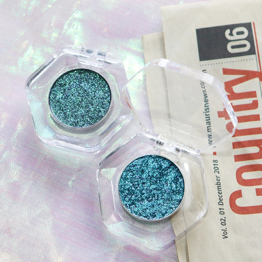Custom Duo Chrome Individual Chameleon Eyeshadow Powder Wet Private Label Vegan Makeup Light Fair Dark Skin Shimmer Eye Makeup