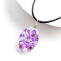 Best Selling Handmade Sky Star Glass Ball Time Gem Pendant Dainty Dry Flower Necklace for Women