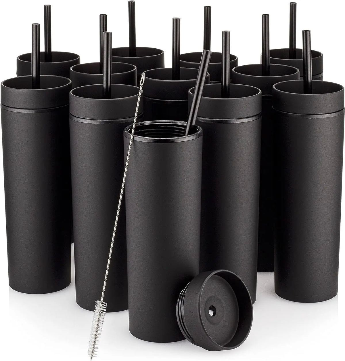 Factory Price Wholesale 16oz Double Walled Matte Eco-Friendly Reusable Skinny Plastic Custom Tumbler Cups Lids Straws for Back