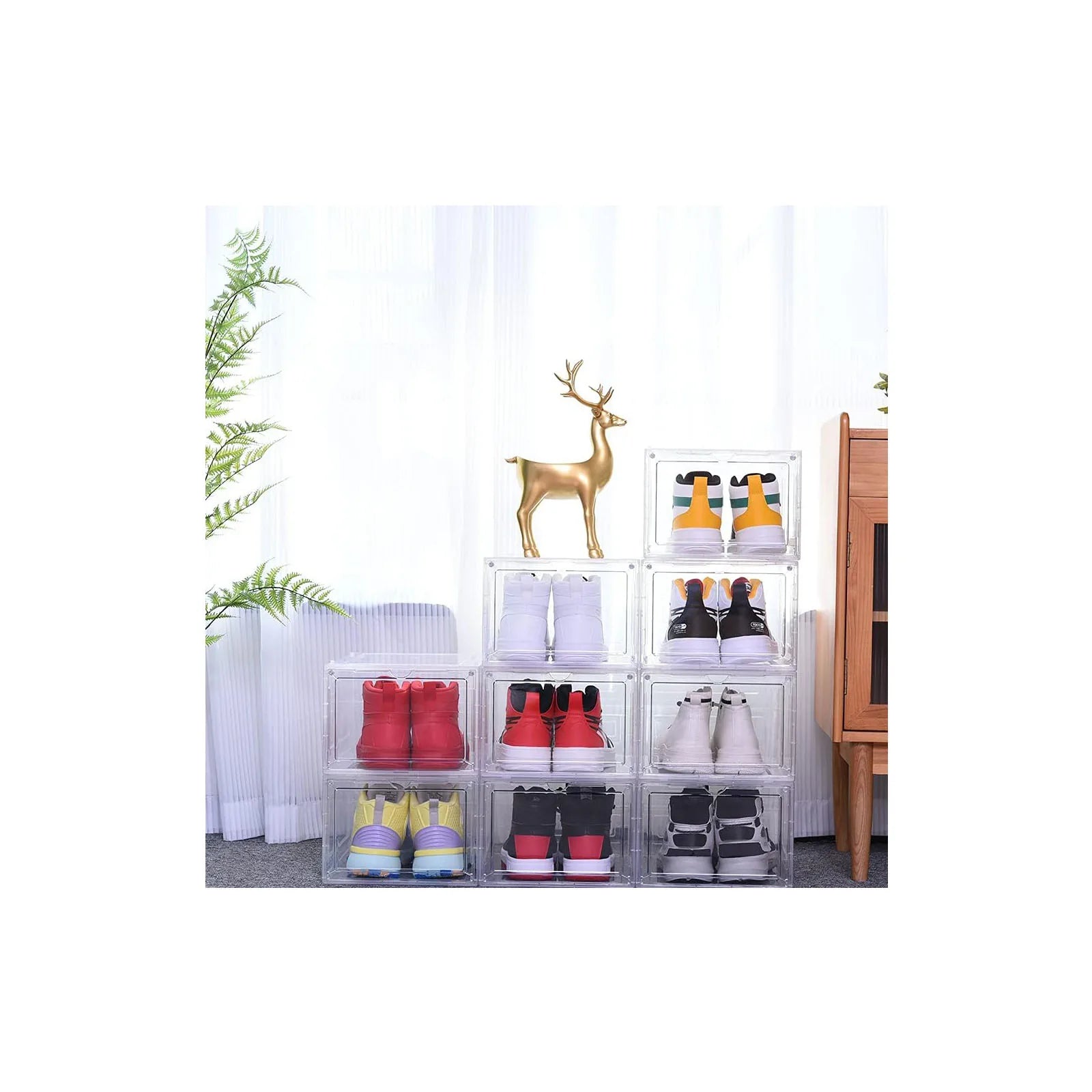 Miniature Foldable Eco-Friendly Plastic PP Shoe Keeper Box Rectangle Shape Injection-Molded Household Space-Saving Functional