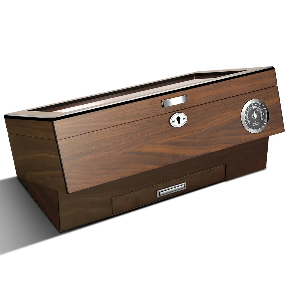 Customized Handmade Cigar Humidor Wood Cigar Boxes Manufacturer Cabinet Spanish Luxury Wood Piano Cigar Accessories Humidor