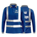 2025 Sport Long Sleeve Reflect Blue Work Cloth Safety T Shirt for Man