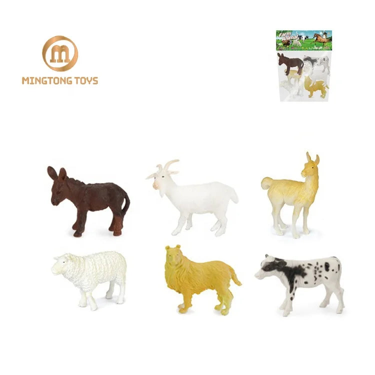Promotional Custom Plastic Other Toy Animal Small Figure Model Set Farm Animals Toys for Kids