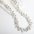 Dual-Shape Crystal-Embedded Glass Chain Trim - Precision Cut for Couture Detailing