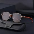 High Quality Luxury Brand Designer Men Shades Steampunk Sunglasses  Metal Flat Top Sun Glasses