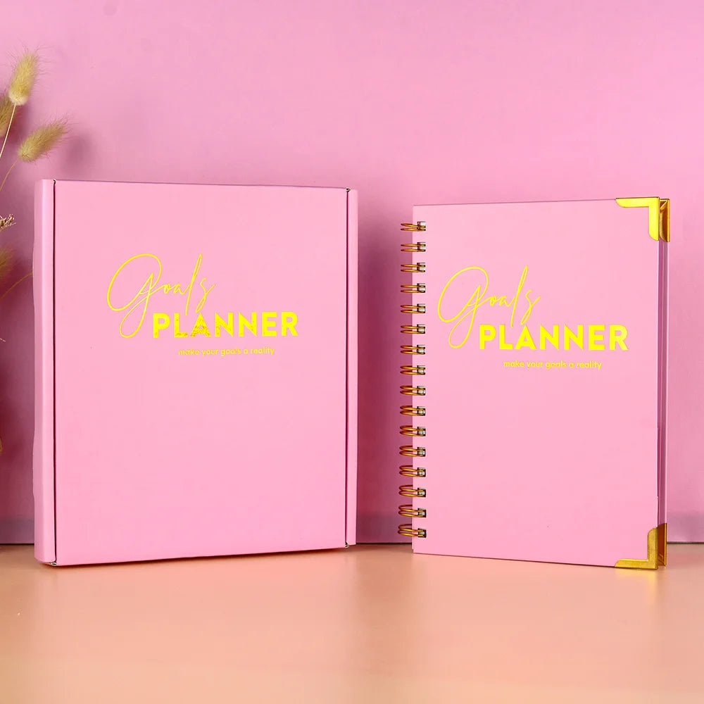 Custom A5 Spiral Binding Office Dividers Monthly Weekly Daily Diary Notebook Goals Planner