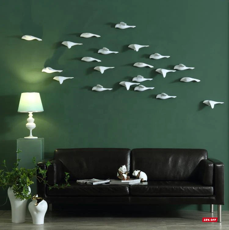 White Bird Wall Hanging Handicrafts Art Wall Decorations Crafts Wall Art Home Decor Ceramics