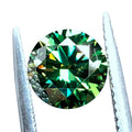 Lab Created VVS Round Brilliant Cut Moissanite Yellow Green Color 6.5mm Loose Moissanite Stone for Ring