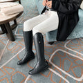 Equestrian Boots Women's Shoes Back Zipper High Boots Thick Heel Low Heel Knight Boots