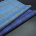 Wholesale STOCK Linen/Wool Plaid Style Worsted Merino Wool Italian Suiting Fabric for Men Suits