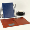 A5 Size PU Leather File Folder Office Stationery Ring Binder with Clip Binder Without Buckle A5 Portfolio Binder