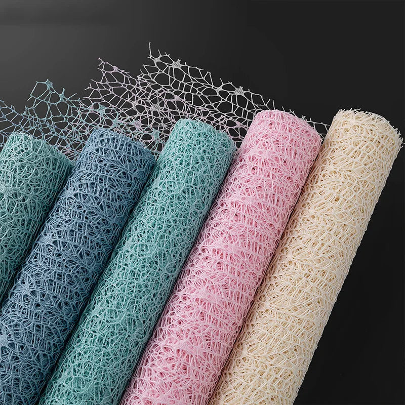 2024 High Quality DIY Color Flower Bouquet Wrap Paper Mesh Rose Bouquet Shop Flower Wrapping Mesh