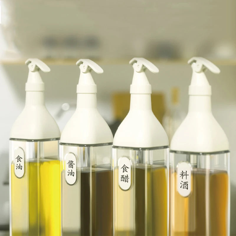 Kitchen Use 300ml clear Glass Sauce Oil Vinegar Kitchen Cooking Leakproof Olive Oil Glass Bottle Dispenser