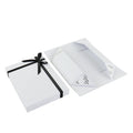 Low MOQ Real Foil Print Personalised Birthday Gift Box Embossed Cardboard Flat Pack Folding Box with Lid and Base Bow Included