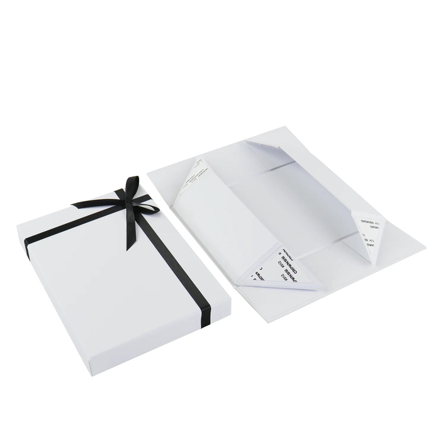 Low MOQ Real Foil Print Personalised Birthday Gift Box Embossed Cardboard Flat Pack Folding Box with Lid and Base Bow Included