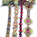 Assorted Hot Fix Resin Garment Decorative Trimming Iron-On Iridescent Diamond Rhinestone Trim for Carnival Costumes