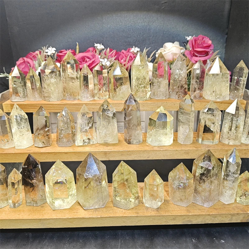 Wholesale Natural Citrine Quartz Crystal Healing Stone Point Crystal Tower Wand for Sale