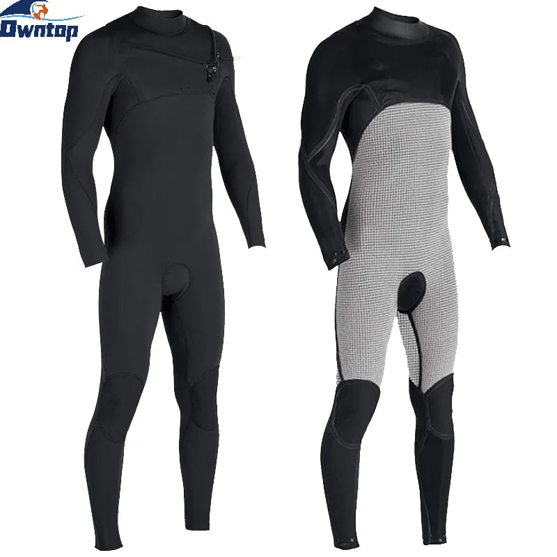 Custom  Neoprene Long Sleeve  Diving Suit 3/2 4/3 Chest Zip Wetsuit for Men