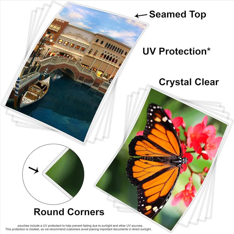 Wholesale A4*125mic Glossy Laminating Pouches Lamination Sheets Hot Laminating Film A4