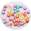 Multi Color Flat Star Shape Polymer Clay Beads with Hole Jewelry Making