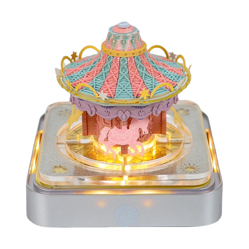 New Design Sticky Note Memo Pad Custom 3d Paper Calendar Merry-Go-Round Leaf Sticky Notes Paper Carving Art Notepad Gift Items