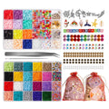 DIY Bohemian Bracelet Necklace Jewelry Seed Bead Glass Bead Soft Polymer Clay Beads Set