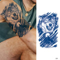 Realistic Temporary Tattoos Waterproof Fake Tattoo  Long Lasting 2 Weeks Tatoo Stickers Wolf Semi Permanent Tattoo for Men