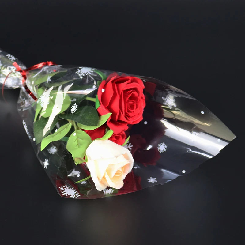 Factory Supplier White Dotted 30M Printed Cellophane Wrapping Paper Sheet for Gift and Flower Packing