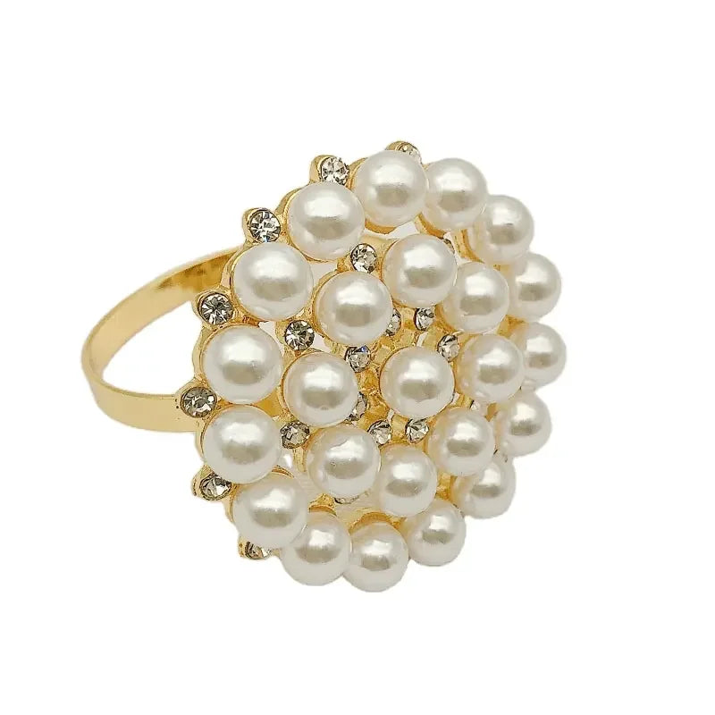 2025 Hot Selling China Made Party Napkin Ring With Pearl for Weddings