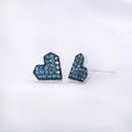 925 Sterling Silver Classic Style Heart Diamond Raw Stone Zircon Stud Earrings for Women Gold Plated Ladies' Fashion Jewelry